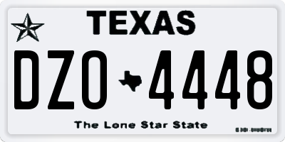 TX license plate DZO4448