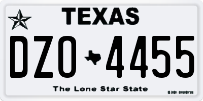 TX license plate DZO4455