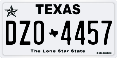 TX license plate DZO4457