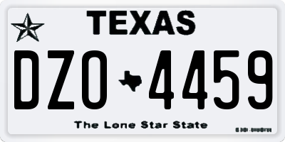 TX license plate DZO4459