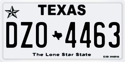TX license plate DZO4463