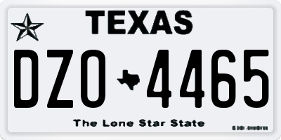 TX license plate DZO4465