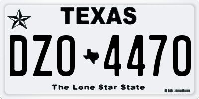 TX license plate DZO4470
