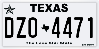 TX license plate DZO4471