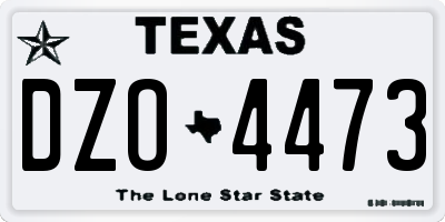 TX license plate DZO4473