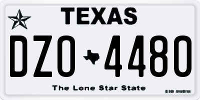 TX license plate DZO4480