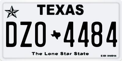 TX license plate DZO4484