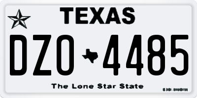 TX license plate DZO4485