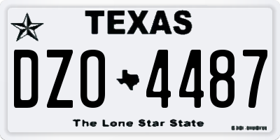 TX license plate DZO4487
