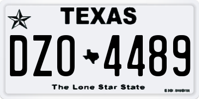 TX license plate DZO4489