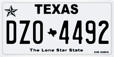 TX license plate DZO4492