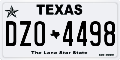 TX license plate DZO4498
