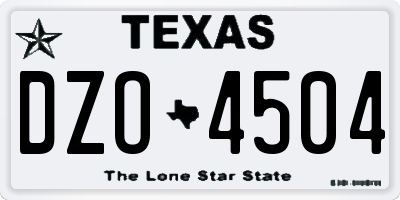TX license plate DZO4504
