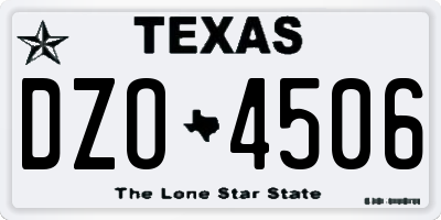 TX license plate DZO4506