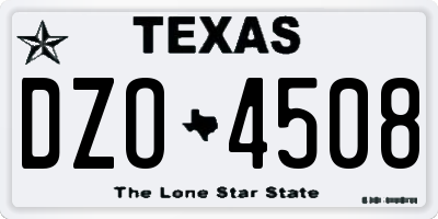 TX license plate DZO4508