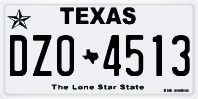 TX license plate DZO4513