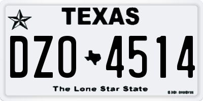 TX license plate DZO4514