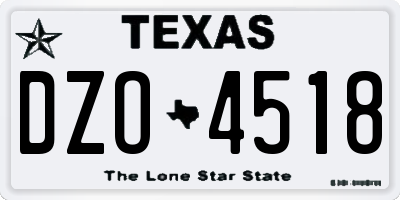 TX license plate DZO4518