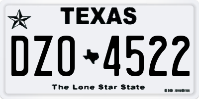 TX license plate DZO4522
