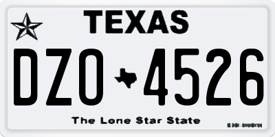 TX license plate DZO4526