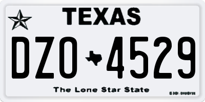 TX license plate DZO4529