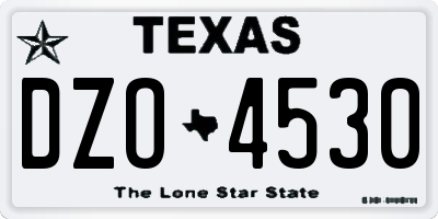 TX license plate DZO4530
