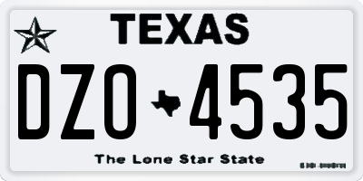 TX license plate DZO4535