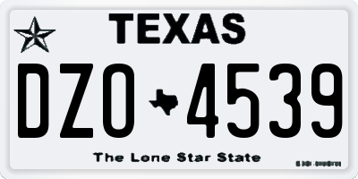 TX license plate DZO4539