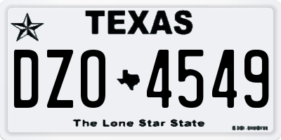 TX license plate DZO4549