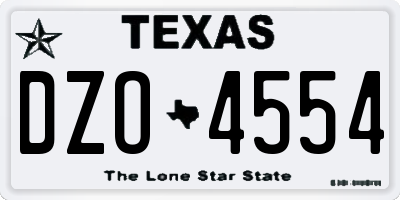 TX license plate DZO4554