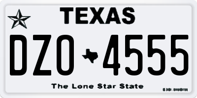 TX license plate DZO4555