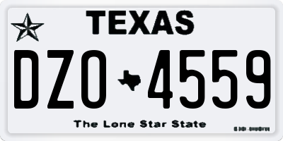 TX license plate DZO4559