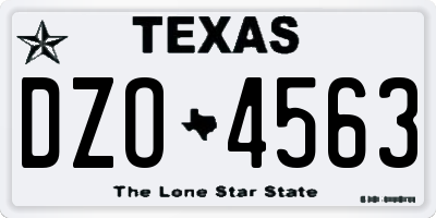 TX license plate DZO4563