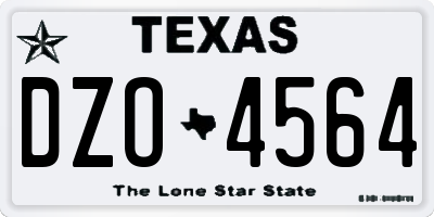 TX license plate DZO4564