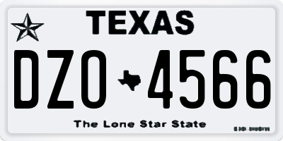 TX license plate DZO4566