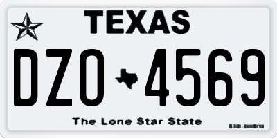 TX license plate DZO4569