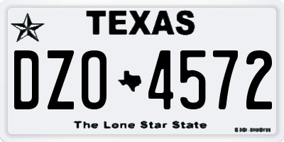 TX license plate DZO4572