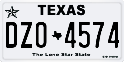 TX license plate DZO4574
