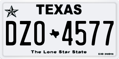 TX license plate DZO4577