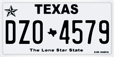 TX license plate DZO4579