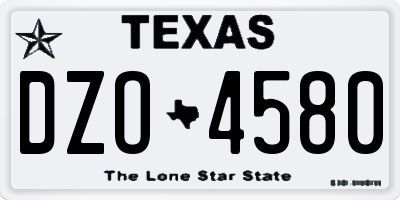 TX license plate DZO4580