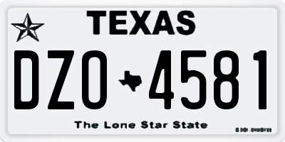 TX license plate DZO4581