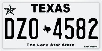 TX license plate DZO4582