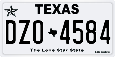 TX license plate DZO4584