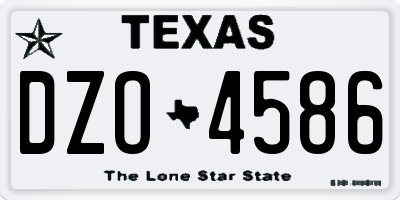 TX license plate DZO4586