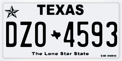 TX license plate DZO4593