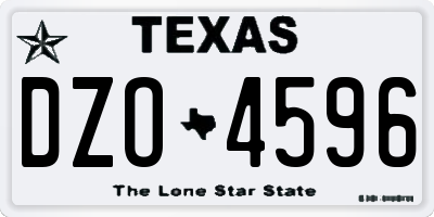 TX license plate DZO4596