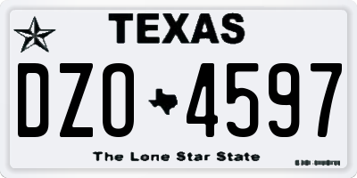 TX license plate DZO4597