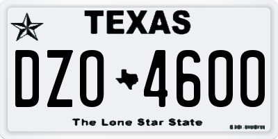 TX license plate DZO4600