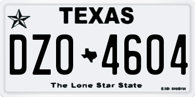 TX license plate DZO4604